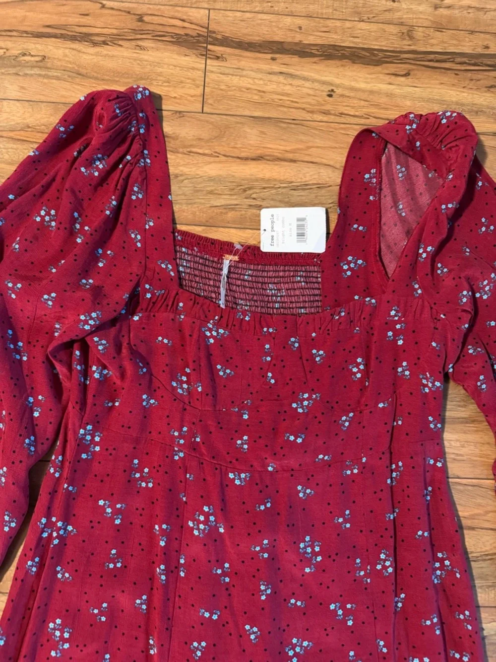 Free People Red Floral Midi Dress